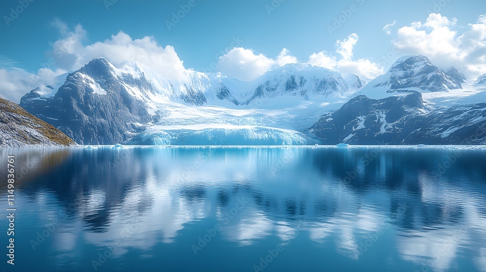 Snowy Mountains and Glacial Lake