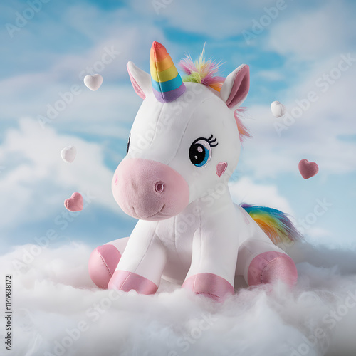 rainbow pony with pink background