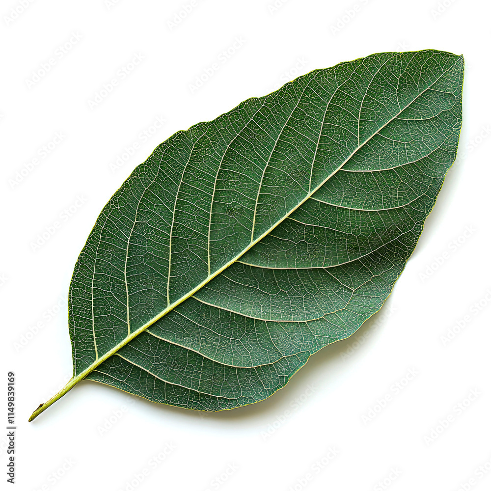 Single green leaf isolated on white. (2) Single green leaf isolated on white. (2)