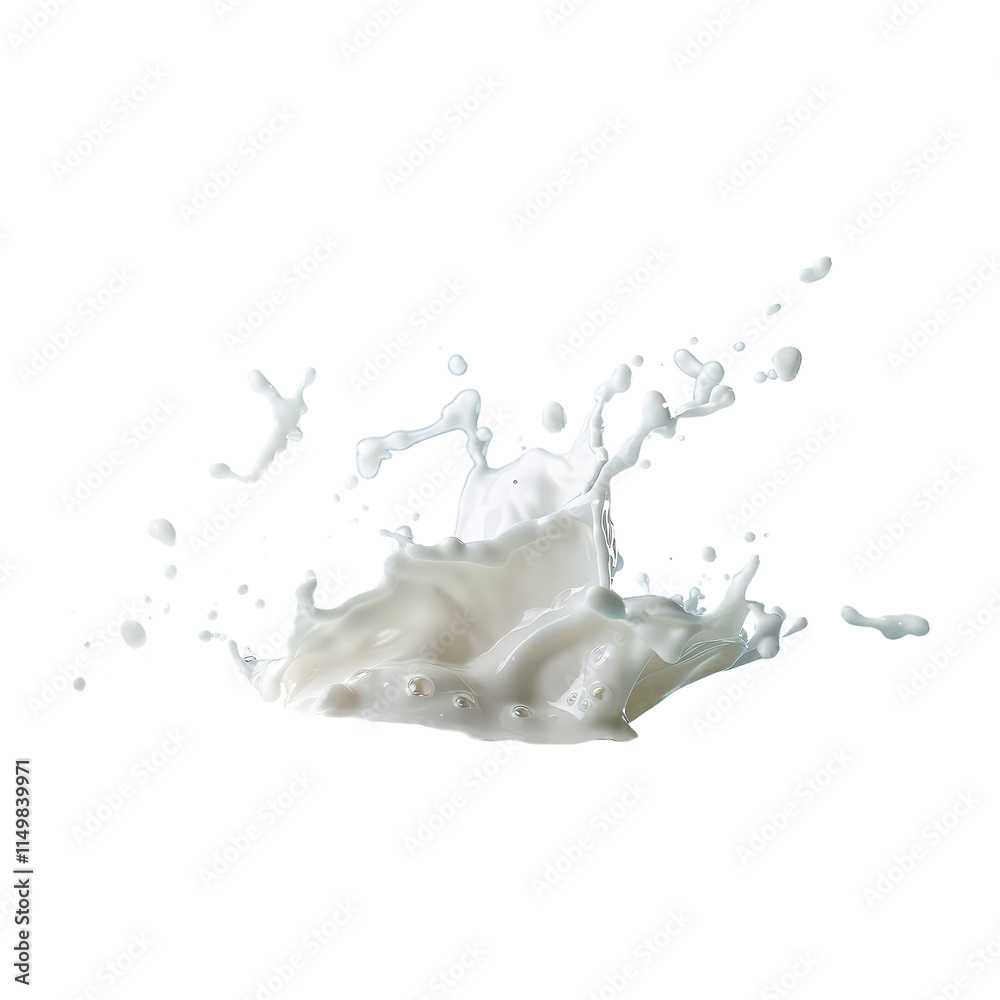 The splash of fresh milk in motion against white background. The splash of fresh milk in motion against white background.