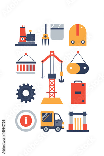  Comprehensive Heavy Lifting Tools Icon Set photo