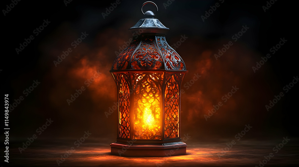 Glowing 3D Lantern Illustration Glowing 3D Lantern Illustration