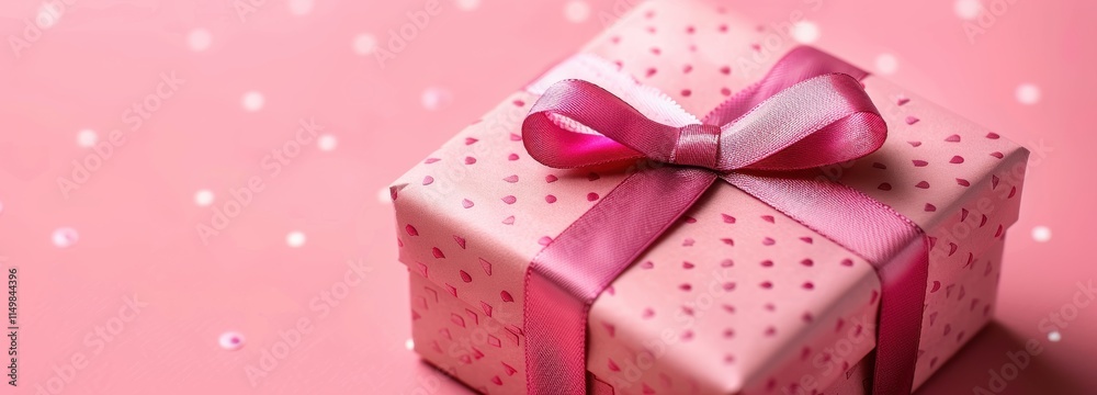 gift box on pink, paper box, celebration gift box on pink, paper box, celebration