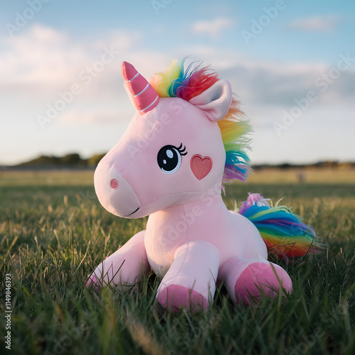 toy pig on the grass