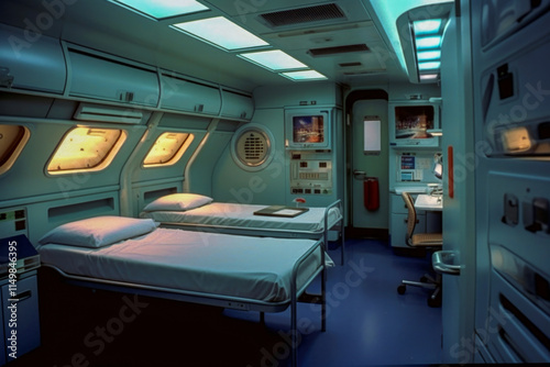 Modern hospital beds photo