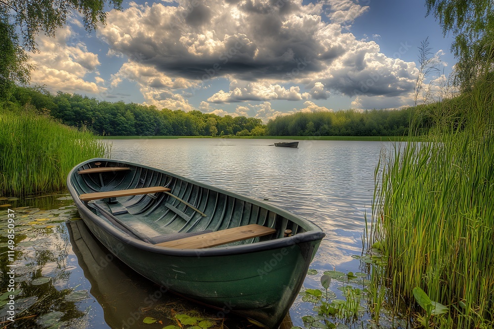 A boat on the river A boat on the river