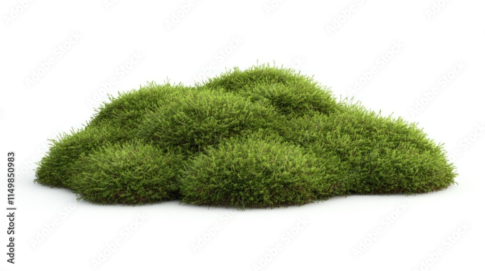 Fototapeta premium Lush green moss pile isolated on white.