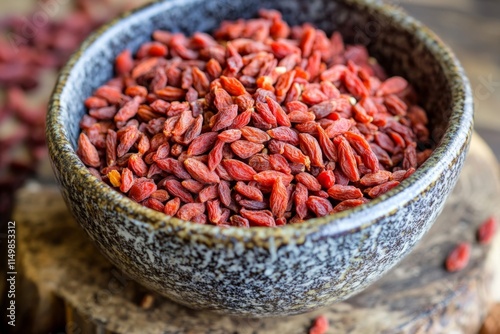 Dried Goji Berries in a Bowl - Healthy Superfood photo