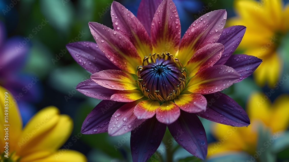 Obraz premium A flower with yellow and brown petals