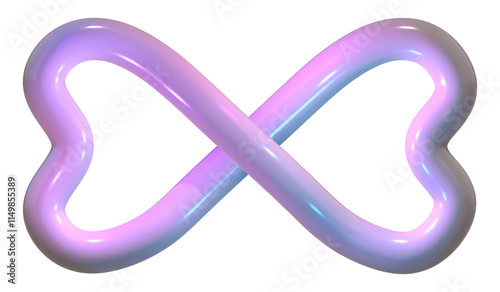 3d gradient geometric abstract infinity shape for your design on transparent background. PNG