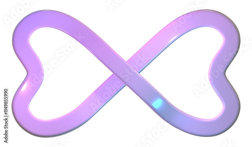 3d gradient geometric abstract infinity shape for your design on transparent background. PNG
