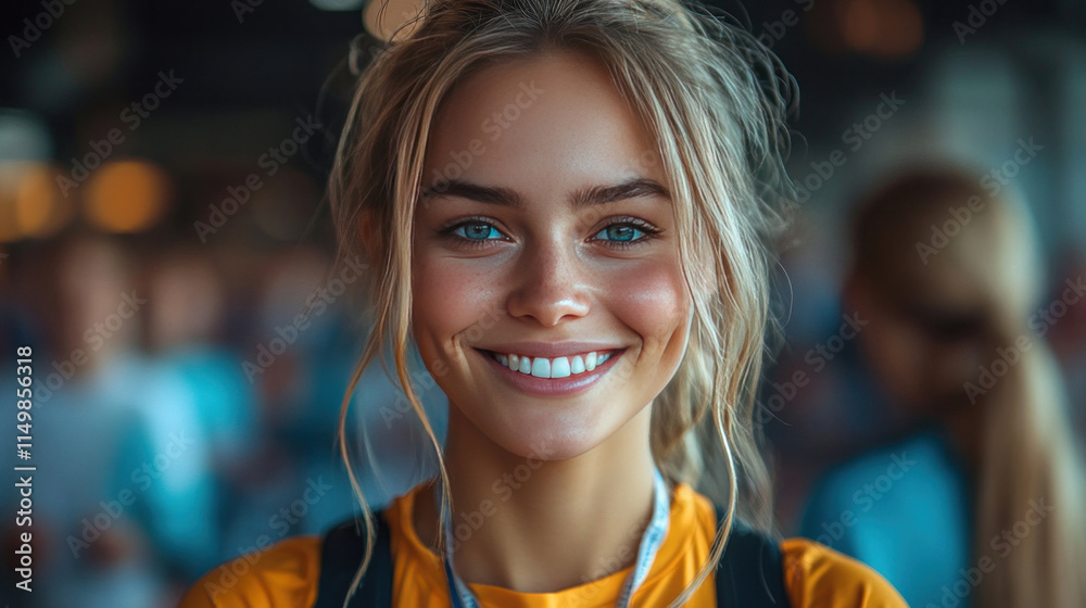 A personal victory of a person smiling after completing their first marathon, holding a medal A personal victory of a person smiling after completing their first marathon, holding a medal