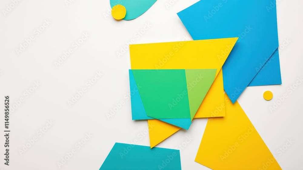 Abstract Colorful Paper Shapes Composition Geometric Design with Vivid Hues Abstract Colorful Paper Shapes Composition Geometric Design with Vivid Hues