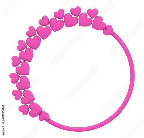 circle of pink heart. PNG