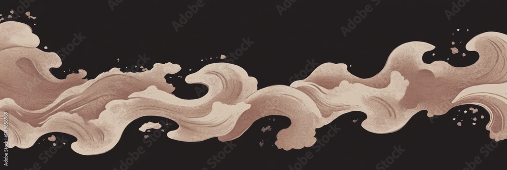 Fototapeta premium PANTONE 17-1230 Mocha Mousse Japandi Minimalist Wallpaper Design