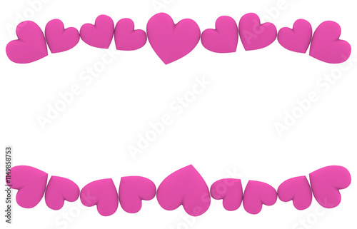 frame made of pink hearts. PNG
