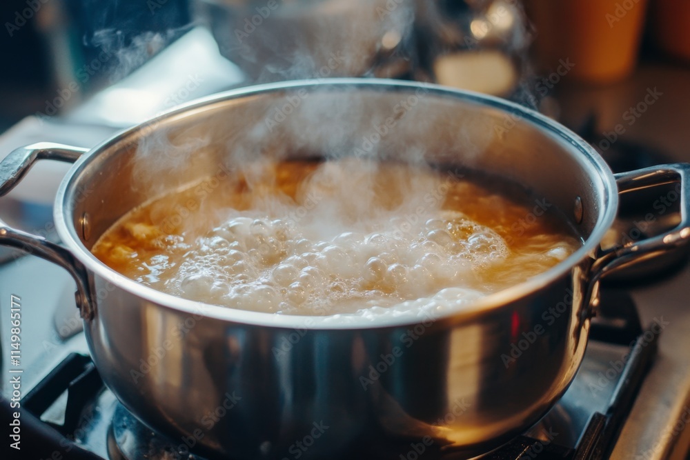 Boiling Water in a Pot - Culinary Image Boiling Water in a Pot - Culinary Image