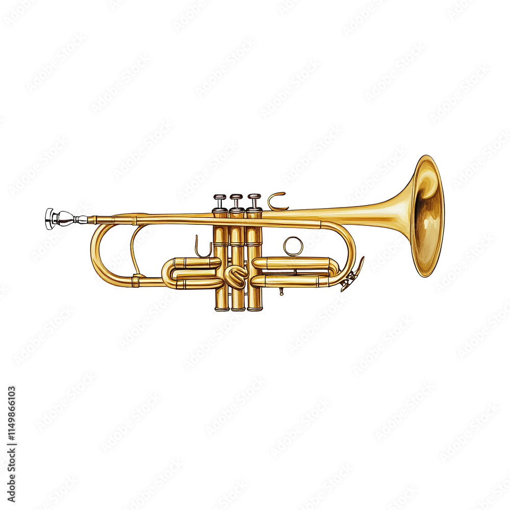Fototapeta premium trumpet on transparent