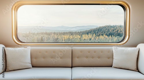 Luxurious Cabin Suite with Scenic Train Window View