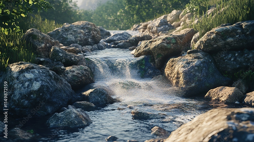 Mountains and water as the background image Mountains and water as the background image