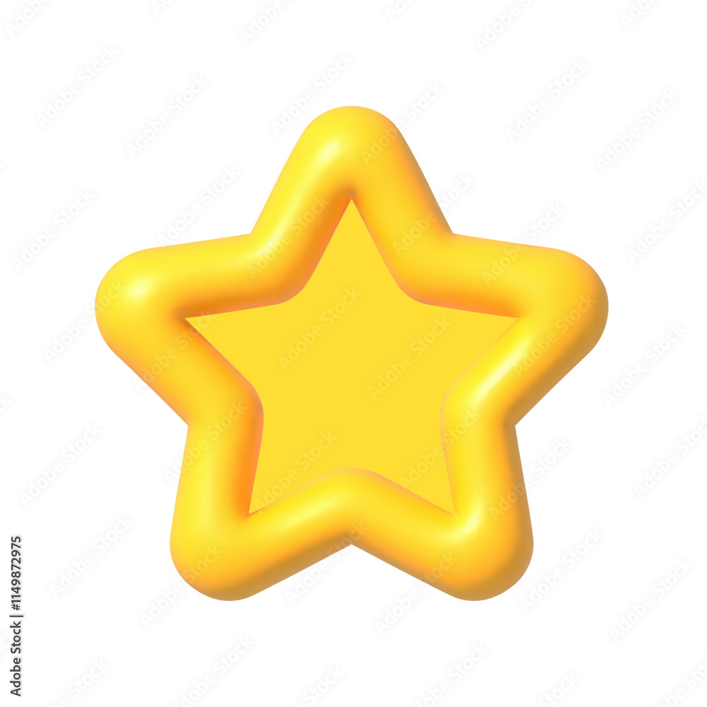 Vector render Yellow star icon. Cartoon Symbol for Customer rating feedback or rang rating achievements. 3d vector emblem. Vector illustration Vector render Yellow star icon. Cartoon Symbol for Customer rating feedback or rang rating achievements. 3d vector emblem. Vector illustration
