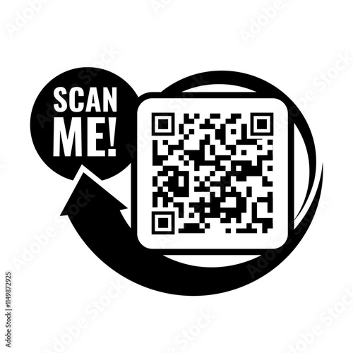 Qr code template. Scan me icon for payment. QR code mockup Symbol. Vector illustration