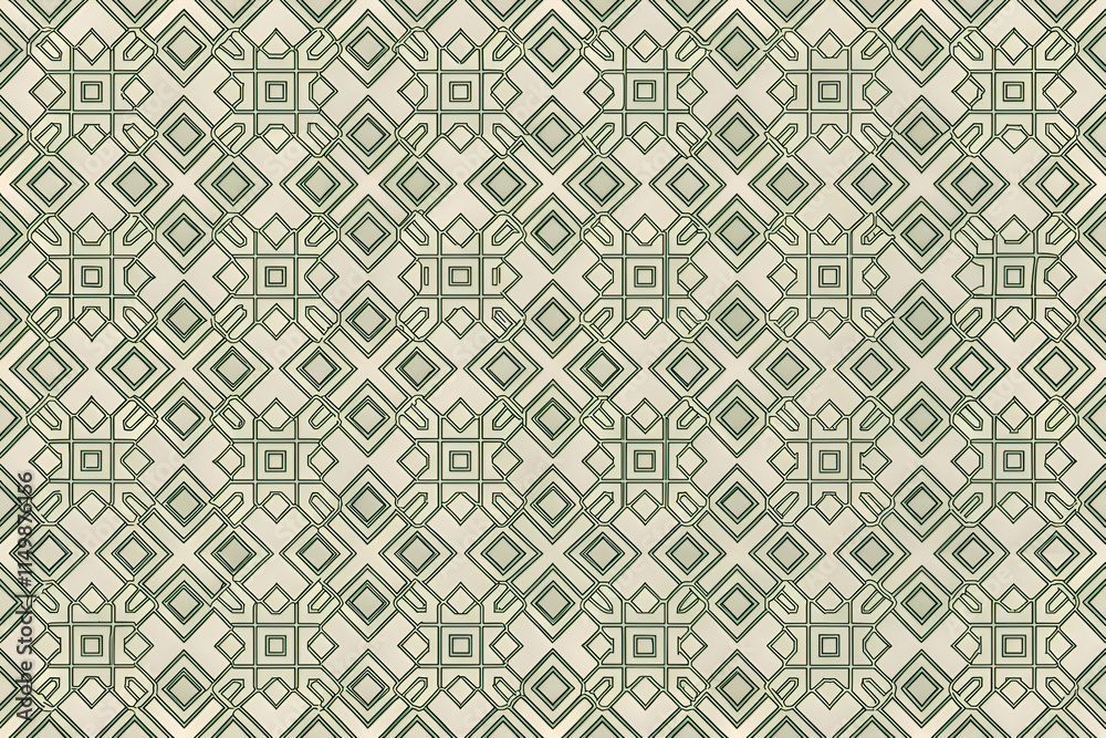 Geometric repeating pattern. light beige background with dark green/gray design. Geometric repeating pattern. light beige background with dark green/gray design.