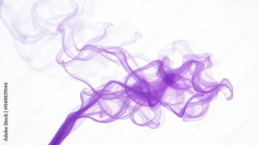 Abstract Lavender Smoke Swirls on White Background, a Delicate and Ethereal Image Abstract Lavender Smoke Swirls on White Background, a Delicate and Ethereal Image