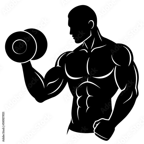 illustration of a man lifting weights