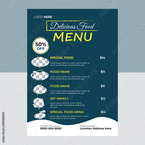 Food Menu Design Template, Food Menu, Menu Design