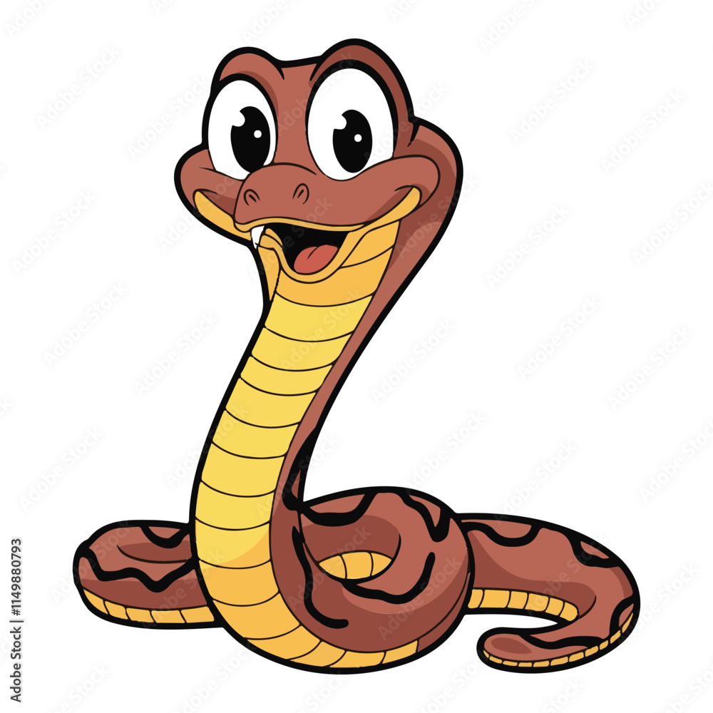 Fototapeta premium Cute baby snake cartoon vector illustration