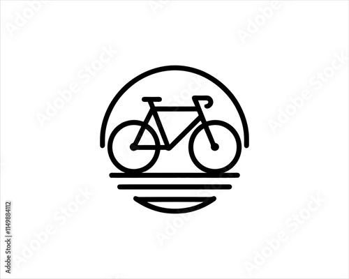 Bicycle icon vector logo template. Line art Bicycle logo design icon symbol vector illustration. Bicycle sign