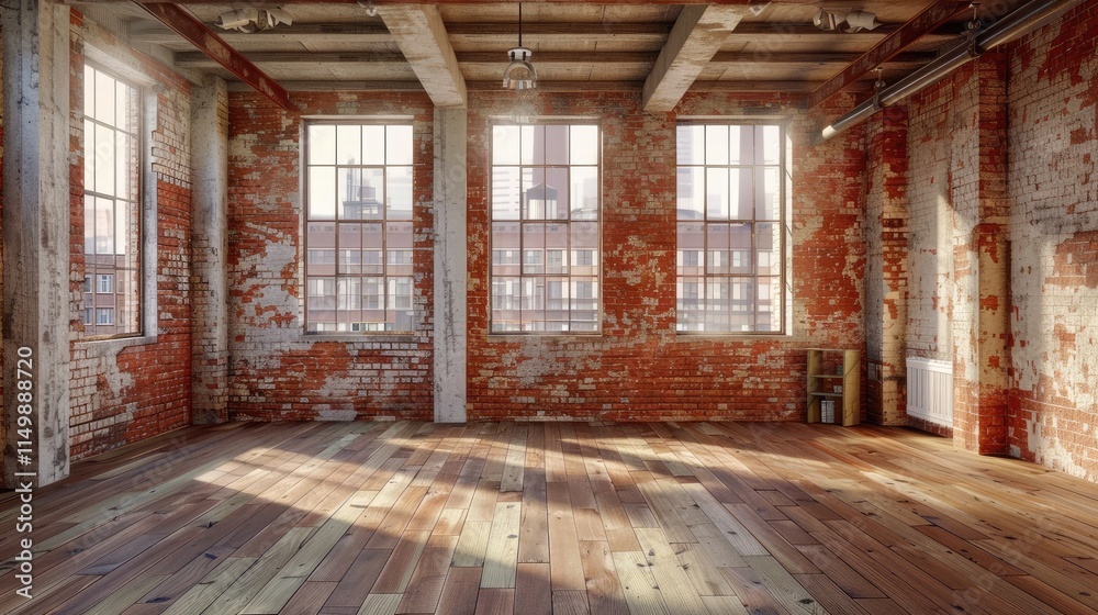 Empty Red Weather Redbrick Loft Apartment Empty Red Weather Redbrick Loft Apartment