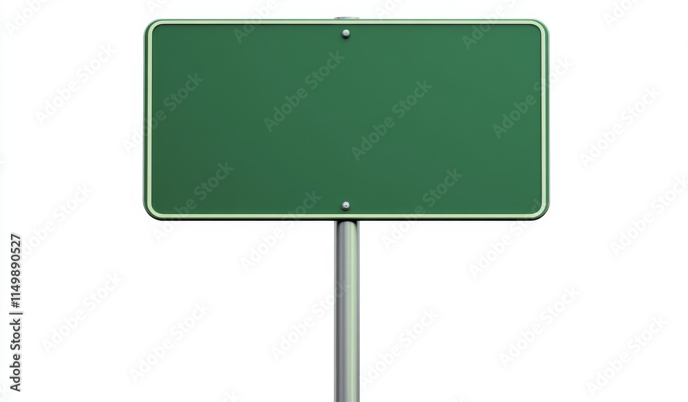 Blank green road sign on a metal post. Blank green road sign on a metal post.