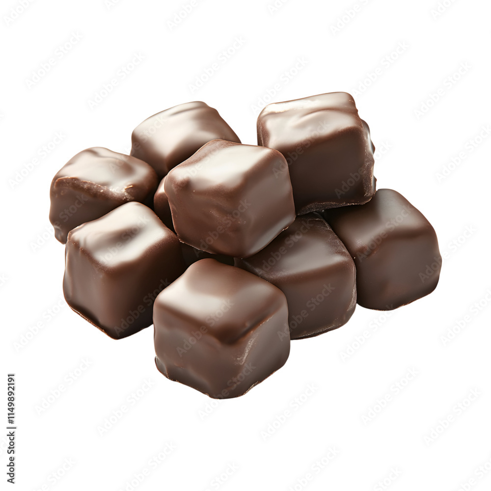 Sweetened Chocolate-covered marshmallows isolated on transparent background Sweetened Chocolate-covered marshmallows isolated on transparent background