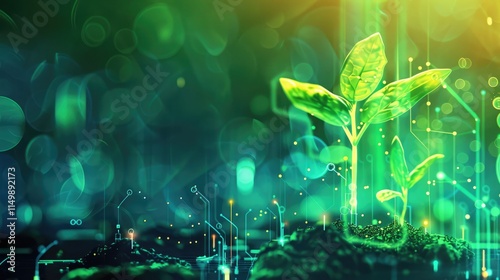 Young Sprout Agricultural Technology, Scientific Research Banner, Organic Digital Background