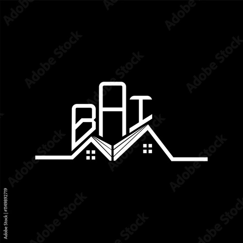 BAI Real State logo design, BAI simple and modern logo. BAI luxurious alphabet design