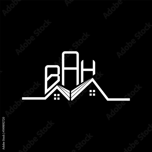 BAH Real State logo design, BAH simple and modern logo. BAH luxurious alphabet design