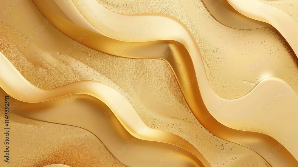 Obraz premium Abstract gold background with wavy lines.