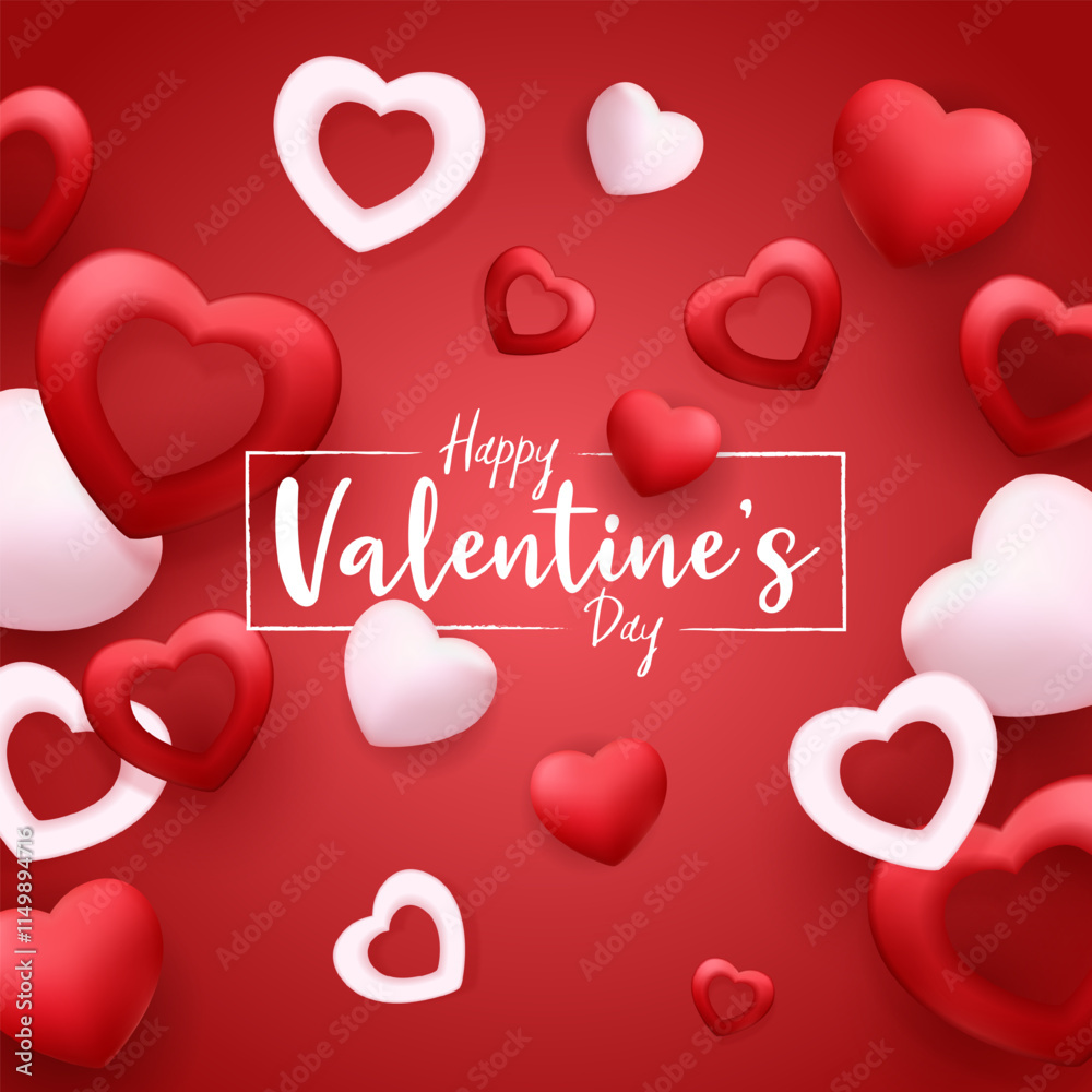 Happy Valentine's day poster design and template with hearts. Happy valentine day photoframe with heart shape. Valentine's day banner background Happy Valentine's day poster design and template with hearts. Happy valentine day photoframe with heart shape. Valentine's day banner background