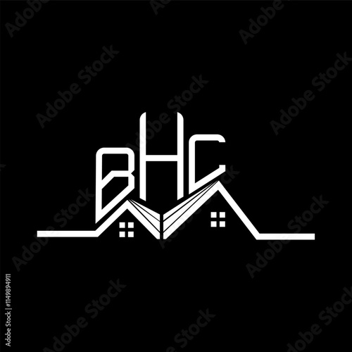 BHL Real State logo design, BHL simple and modern logo. BHL luxurious alphabet design photo