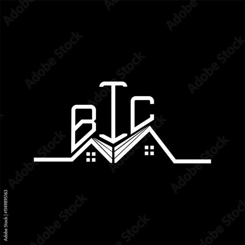 BIC Real State logo design, BIC simple and modern logo. BIC luxurious alphabet design