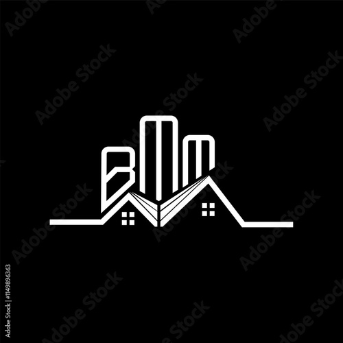 BMM Real State logo design, BMM simple and modern logo. BMM luxurious alphabet design