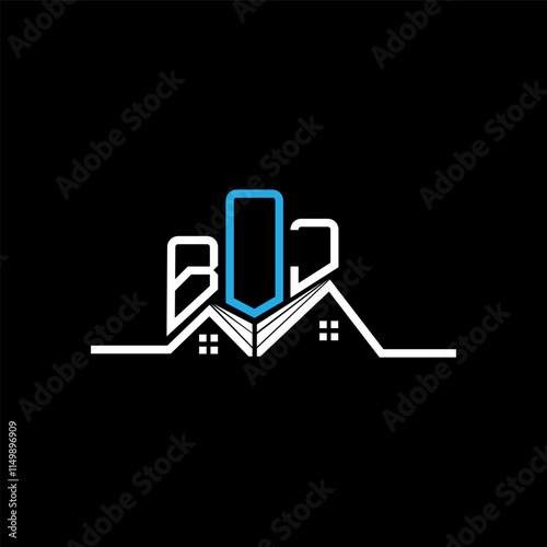 BOJ Real State logo design, BOJ simple and modern logo. BOJ luxurious alphabet design