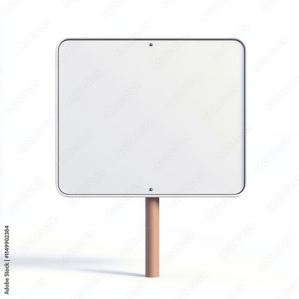 white square road sign on white background white square road sign on white background