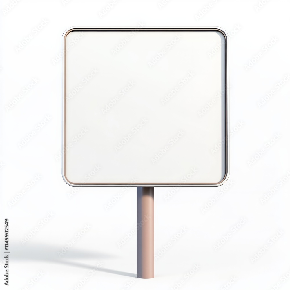 white square road sign on white background white square road sign on white background