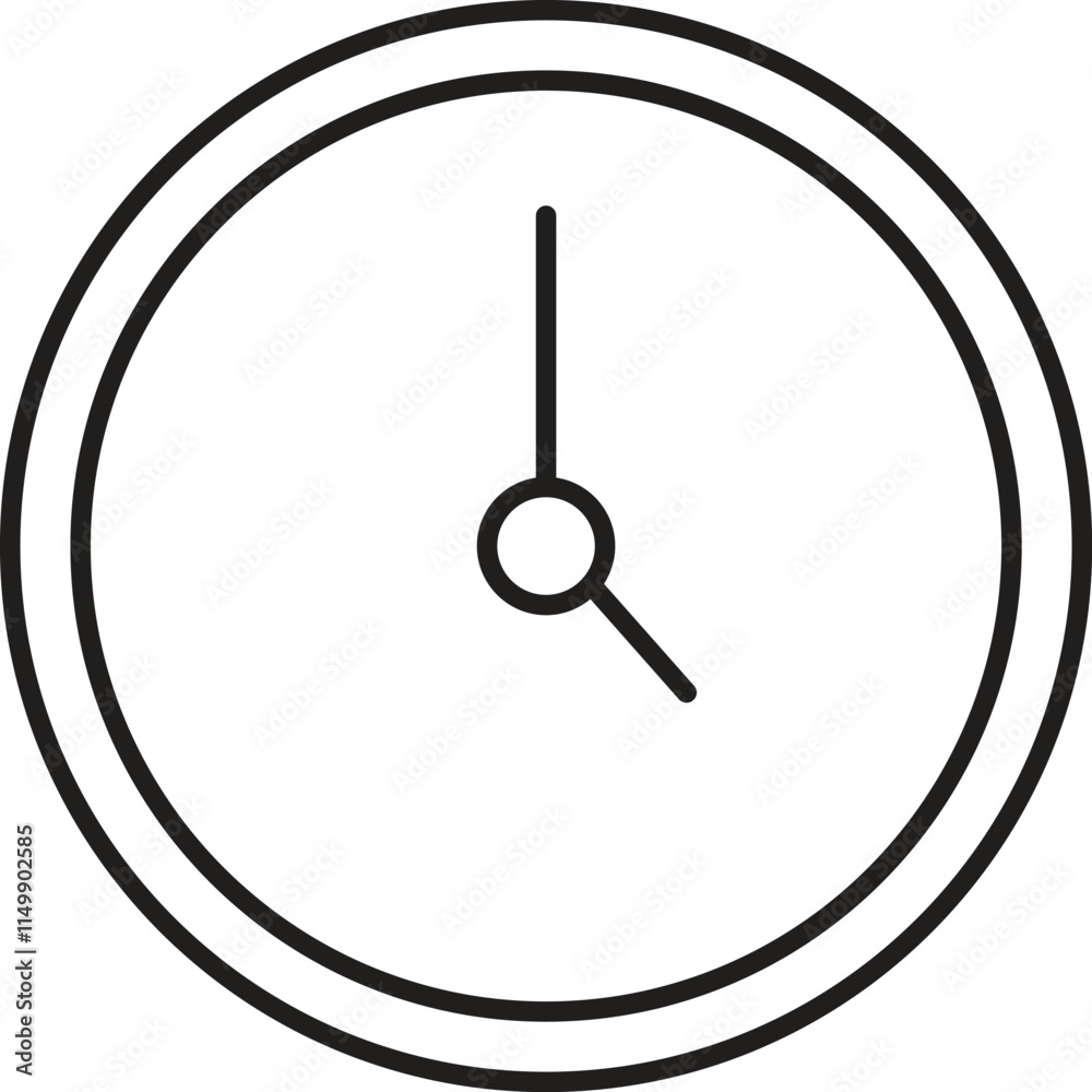 Clock Line Icon. Clock icons in line style set isolated on white background. Time icon. Vector Editable Stroke with transparent background. Clock Line Icon. Clock icons in line style set isolated on white background. Time icon. Vector Editable Stroke with transparent background.