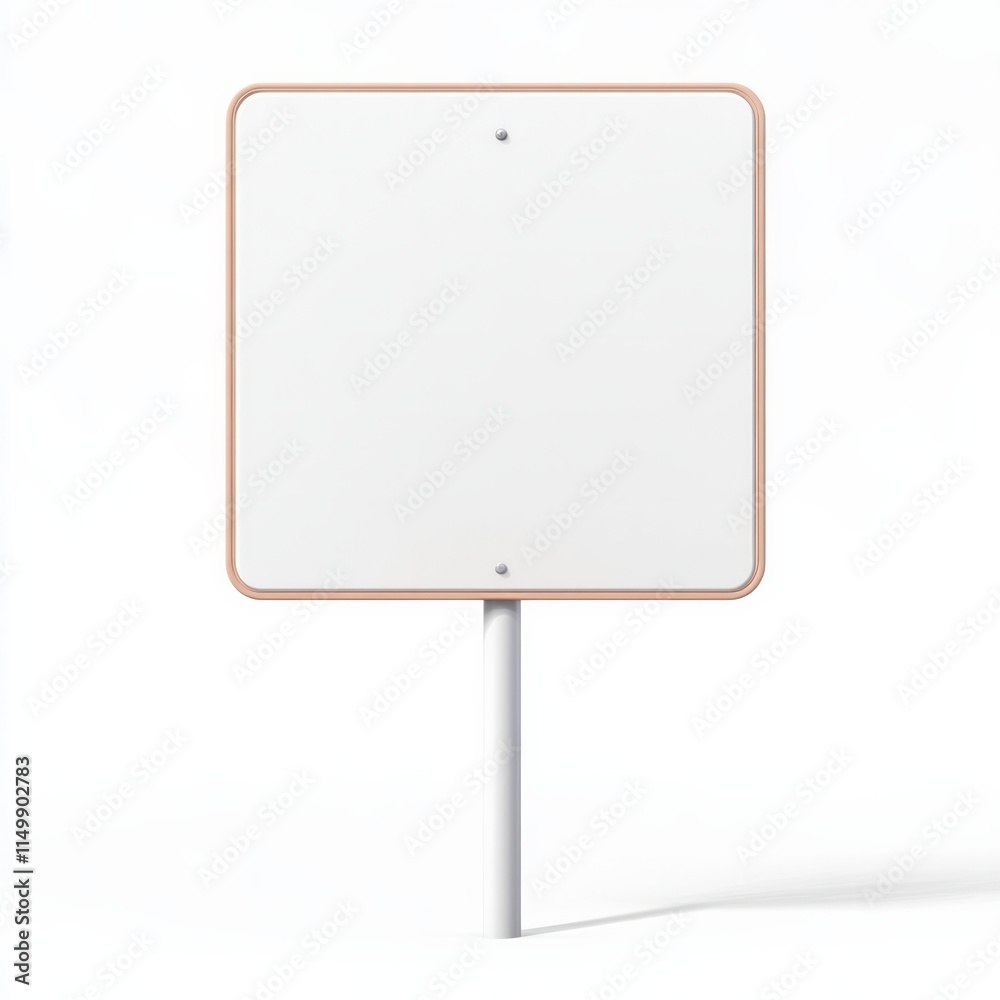 white square road sign on white background white square road sign on white background