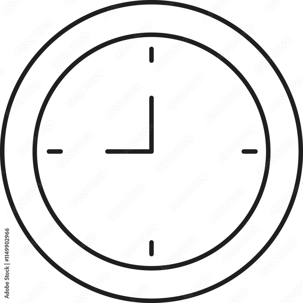 Clock Line Icon. Clock icons in line style set isolated on white background. Time icon. Vector Editable Stroke with transparent background. Clock Line Icon. Clock icons in line style set isolated on white background. Time icon. Vector Editable Stroke with transparent background.