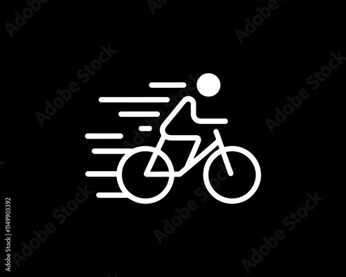 silhouette of a cyclist on a bicycle vector illustration. Bicycle sign
